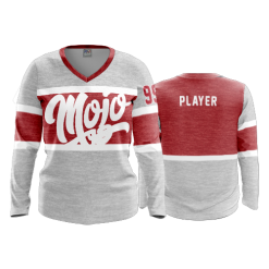 2759 FD Womens V-Neck Longsleeve RED-HEATHER-BRANDED
