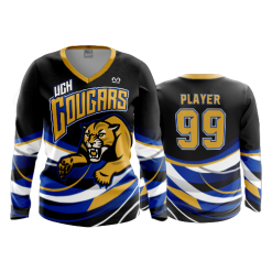 1092 FD Womens V-Neck Longsleeve WCH-COUGARS