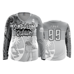499 FD Womens V-Neck Longsleeve SINDALUN-GUAHAN-GREY