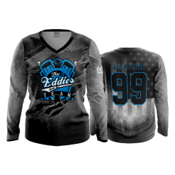 2292 FD Womens V-Neck Longsleeve THAT-EDDIES-TEAM-BLACKOUT