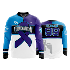 1986 FD Quarter Zip Batting Jacket LS SHOCKMASTERS-FLO-FLO INK + $5