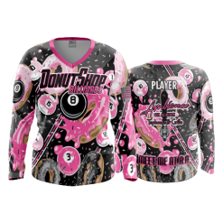 1662 FD Womens V-Neck Longsleeve DONUT-SHOP-BLACK