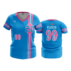 2105 FD Womens V-Neck 2-POINT-0-BLUE-FLO INK + $5
