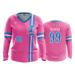 2105 FD Womens V-Neck Longsleeve 2-POINT-0-PINK-FLO INK + $5
