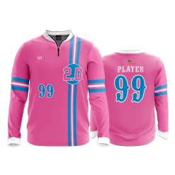 2105 FD Quarter Zip Batting Jacket LS 2-POINT-0-PINK-FLO INK + $5