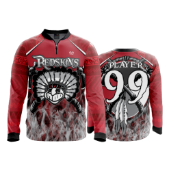 2772 FD Quarter Zip Batting Jacket LS REDSKINS