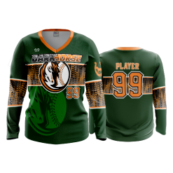 2776 FD Womens V-Neck Longsleeve DARK-HORSE-GREEN