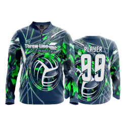 2386 FD Quarter Zip Batting Jacket LS MATT-ROTELL-VOLLEYBALL-SEAHAWKS
