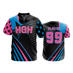 2105 FD Quarter Zip Batting Jacket SS HGH-WOMEN-FLO-PINK-FLO INK + $5