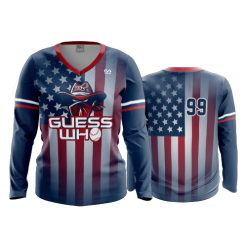 2640 FD Womens V-Neck Longsleeve GUESS-WHO-NAVY