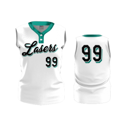 2793 FD WOMENS 2 BUTTON SCOOP NECK SLEEVELESS CL LASERS-TEAL-WHITE-2020