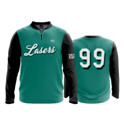 2793 FD Quarter Zip Batting Jacket LS LASERS-TEAL-WHITE-2020