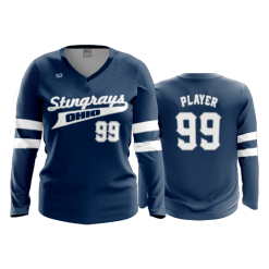 2803 FD Womens V-Neck Longsleeve STINGRAYS-2020-NAVY