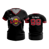 2808 FD Womens V-Neck LASERS-SCARLET-BLACK