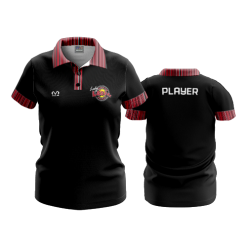 2808 FD Womens Polo LASERS-SCARLET-BLACK