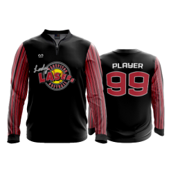 2808 FD Quarter Zip Batting Jacket LS LASERS-SCARLET-BLACK