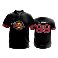 2808 FD Quarter Zip Batting Jacket SS LASERS-SCARLET-BLACK