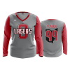 2808 FD Womens V-Neck Longsleeve LASERS-SCARLET-CHARCOAL