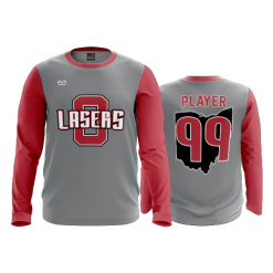 2808 FD Long Sleeve MENS LASERS-SCARLET-CHARCOAL