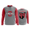 2808 FD Quarter Zip Batting Jacket LS LASERS-SCARLET-CHARCOAL