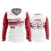 2808 FD Womens V-Neck Longsleeve LASERS-SCARLET-WHITE