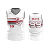 2808 FD Womens V-Neck Sleeveless LASERS-SCARLET-WHITE