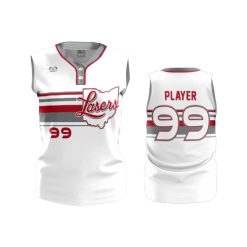 2808 FD WOMENS 2 BUTTON SCOOP NECK SLEEVELESS CL LASERS-SCARLET-WHITE