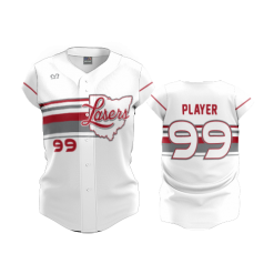 2808 FD ProTek Womens Full Button Down LASERS-SCARLET-WHITE