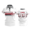 2808 FD Womens Polo LASERS-SCARLET-WHITE