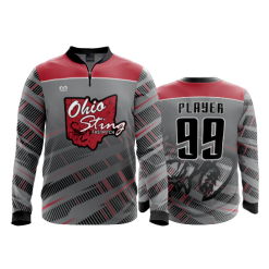 2811 FD Quarter Zip Batting Jacket LS OHIO-STING-CHARCOAL