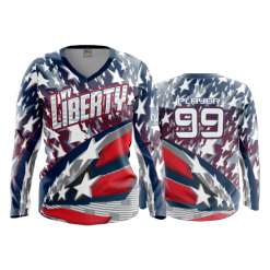 2806 FD Womens V-Neck Longsleeve WV-LIBERTY-NAVY