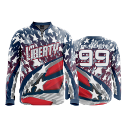 2806 FD Quarter Zip Batting Jacket LS WV-LIBERTY-NAVY