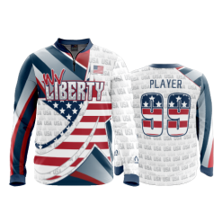 2806 FD Quarter Zip Batting Jacket LS WV-LIBERTY-WHITE