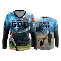 1727 FD Womens V-Neck Longsleeve SOFTBALL-GOD