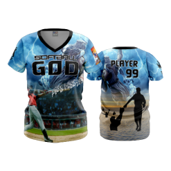 1727 FD Womens V-Neck SOFTBALL-GOD
