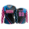 880 FD Womens V-Neck Longsleeve HGH-WOMEN-FLO-PINK-FLO INK + $5