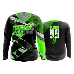 2791 FD Womens V-Neck Longsleeve BEAST-MODE-BLACK-FLO INK + $5