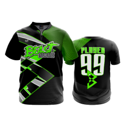2791 FD Quarter Zip Batting Jacket SS BEAST-MODE-BLACK-FLO INK + $5
