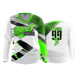 880 FD Womens V-Neck Longsleeve BEAST-MODE-WHITE-FLO INK + $5