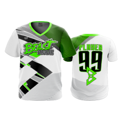 2791 FD Sport V-Neck MENS BEAST-MODE-WHITE-FLO INK + $5