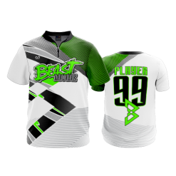 2791 FD Quarter Zip Batting Jacket SS BEAST-MODE-WHITE-FLO INK + $5
