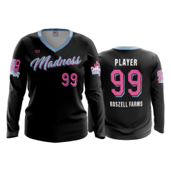 1671 FD Womens V-Neck Longsleeve MADNESS-BLACK