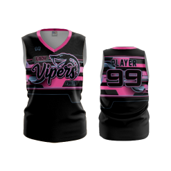 2416 FD Womens V-Neck Sleeveless NWI-VIPERS-BLACK