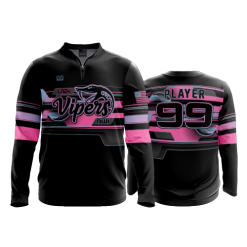 2416 FD Quarter Zip Batting Jacket LS NWI-VIPERS-BLACK