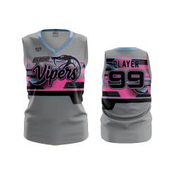 2416 FD Womens V-Neck Sleeveless NWI-VIPERS-CHARCOAL