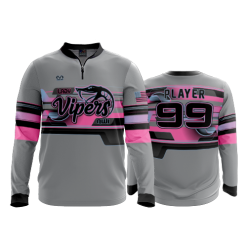 2416 FD Quarter Zip Batting Jacket LS NWI-VIPERS-CHARCOAL