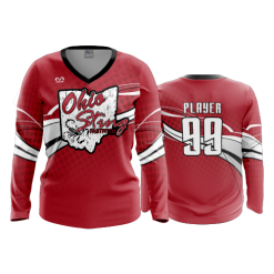 2811 FD Womens V-Neck Longsleeve OHIO-STING-RED