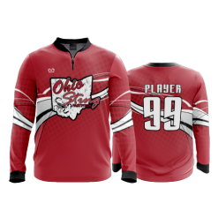 2811 FD Quarter Zip Batting Jacket LS OHIO-STING-RED