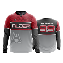 2824 FD Quarter Zip Batting Jacket LS ALDER-PLAIN-CITY-EBC