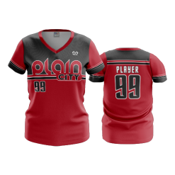 2824 FD Womens V-Neck ALDER-PLAIN-CITY-RED